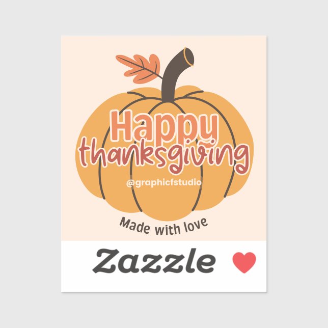 Made with Love Happy Thanksgiving Sticker (Sheet)