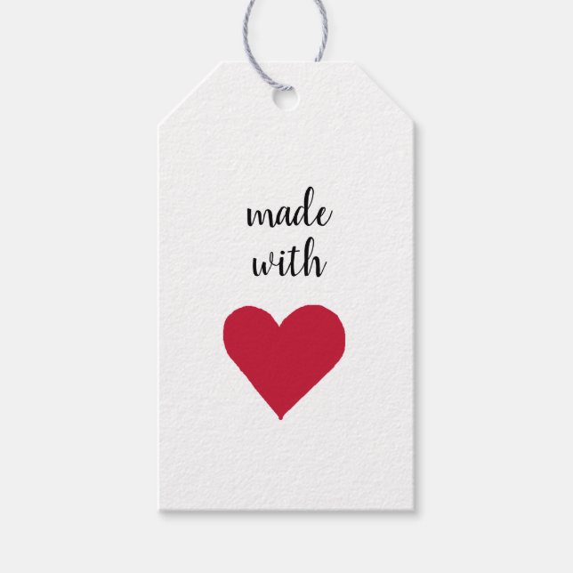 Made with Love Heart Gift Tag (Front)