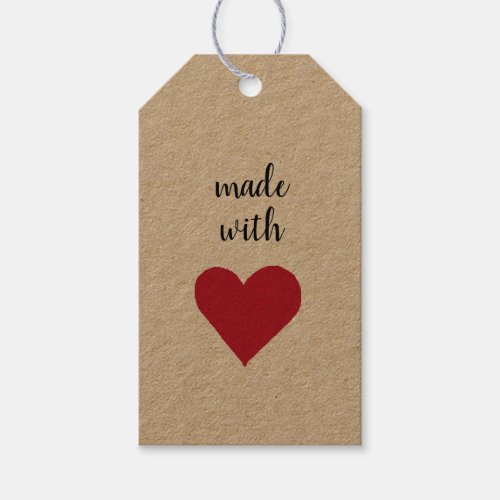 Made with Love Heart Gift Tag