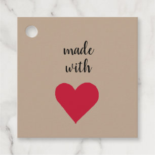 Made with Love Heart Gift Tag