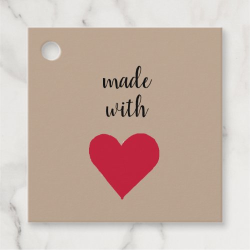 Made with Love Heart Gift Tag