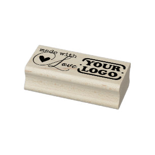 Made with Love Heart Simple Stylish Logo Template Rubber Stamp