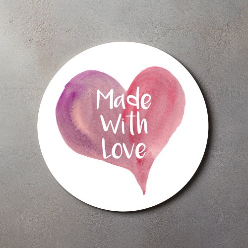 Made with love heart sticker