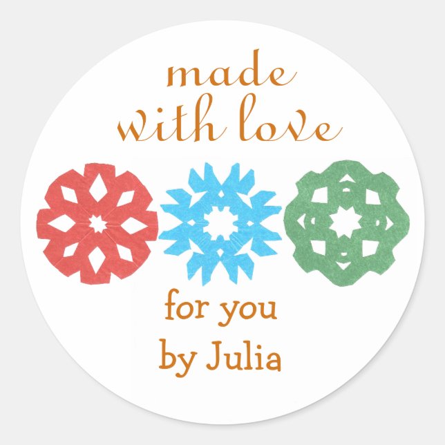 "Made With Love" holiday gift label (Front)