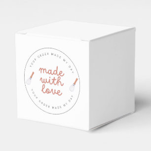 Made with love home bakery business favor boxes
