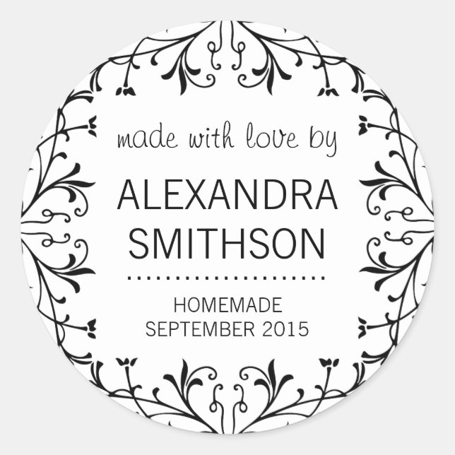 Made with Love Homemade Canning Gift Labels (Front)