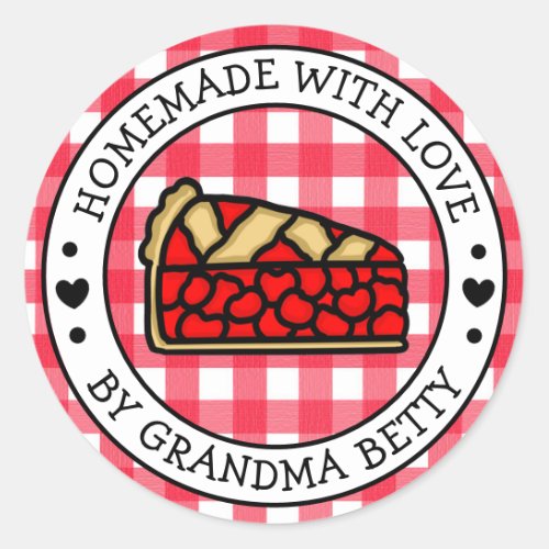 Made with Love Homemade Cherry Pie Classic Round Sticker