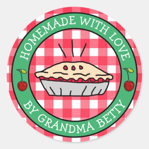 Made with Love Homemade Cherry Pie Gift Labels