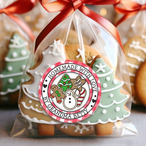 Made with Love Homemade Christmas Cookies Classic Round Sticker