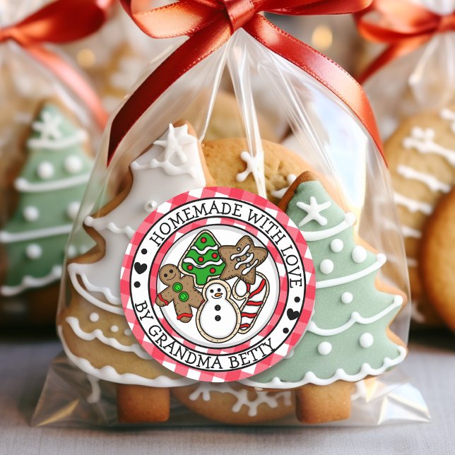 Made with Love, Homemade Christmas Cookies Classic Round Sticker (Creator Uploaded)