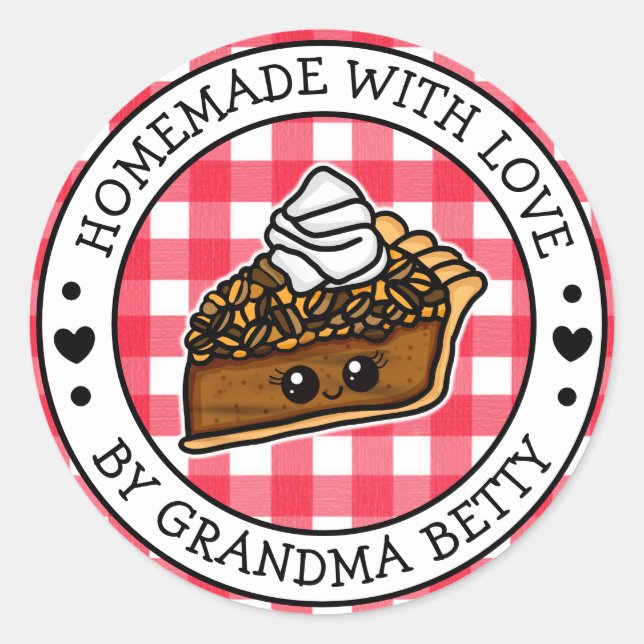 Made with Love, Homemade Pecan Pie Gift Labels (Front)