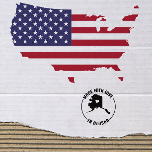 Made With Love in Alaska Rubber Stamp