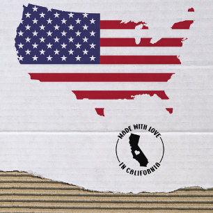 Made With Love in California Rubber Stamp