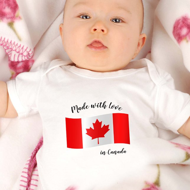 Made with Love in Canada / Canadian flag Baby Bodysuit (Creator Uploaded)