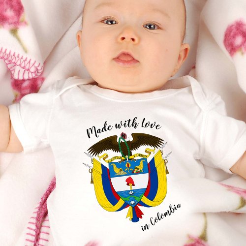 Made with Love in Colombia  Colombian flag Baby Bodysuit