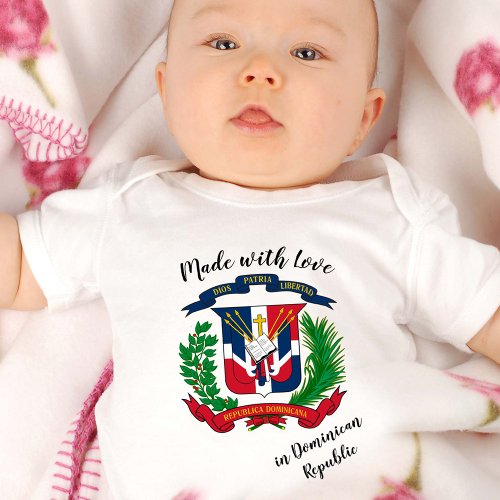 Made with Love in Dominican Republic  flag Baby Bodysuit