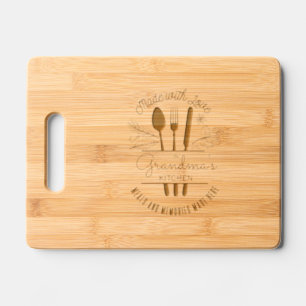 Made With Love in Grandma's Kitchen Custom Name Engraved Cutting Board