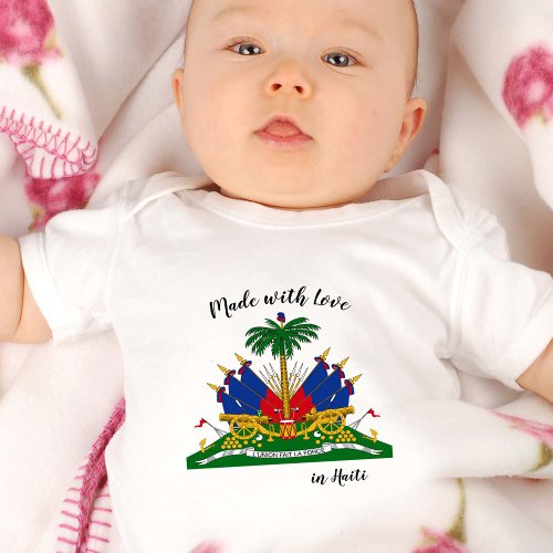 Made with Love in Haiti  Haitian flag Baby Bodysuit