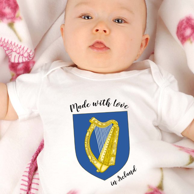 Made with Love in Ireland / Irish flag Baby Bodysuit (Creator Uploaded)