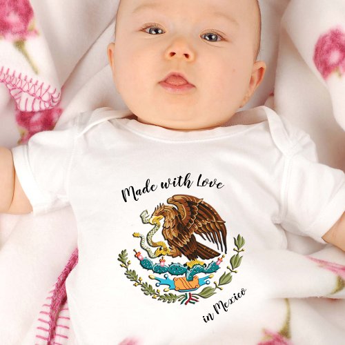 Made with Love in Mexico  Mexican flag Baby Bodysuit