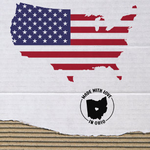 Made With Love in Ohio Rubber Stamp