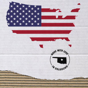 Made With Love in Oklahoma Rubber Stamp