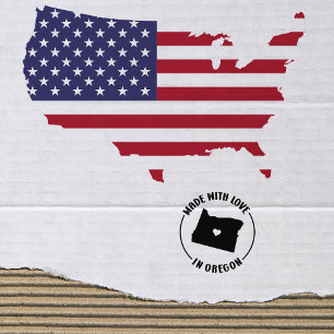 Made With Love in Oregon Rubber Stamp