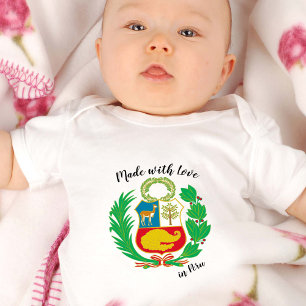 Made with Love in Peru / Peruan flag Baby Bodysuit