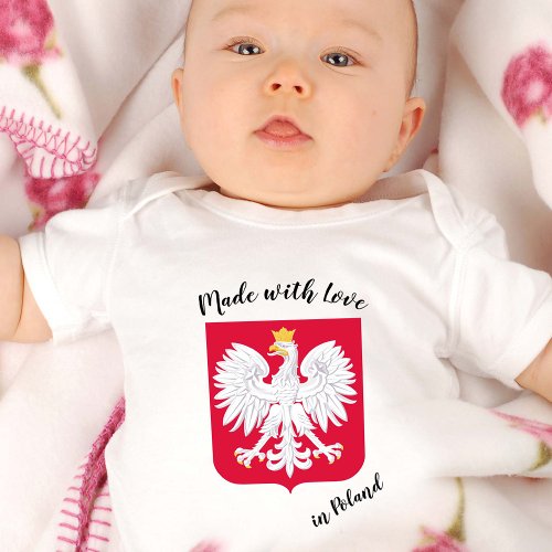 Made with Love in Poland  Polish flag Baby Bodysuit