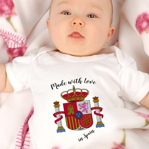 Made with Love in Spain  Spanish flag Baby Bodysuit