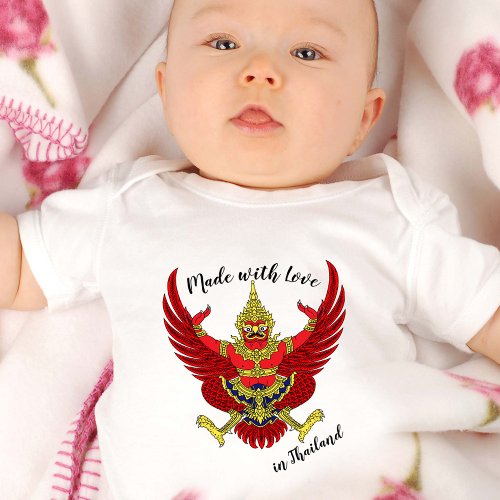 Made with Love in Thailand  Thai flag Baby Bodysuit