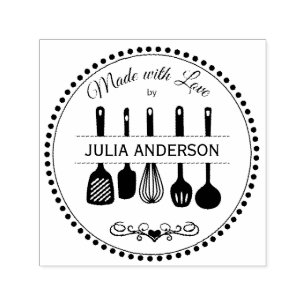 Made With Love Kitchen Utensils Self-inking Stamp