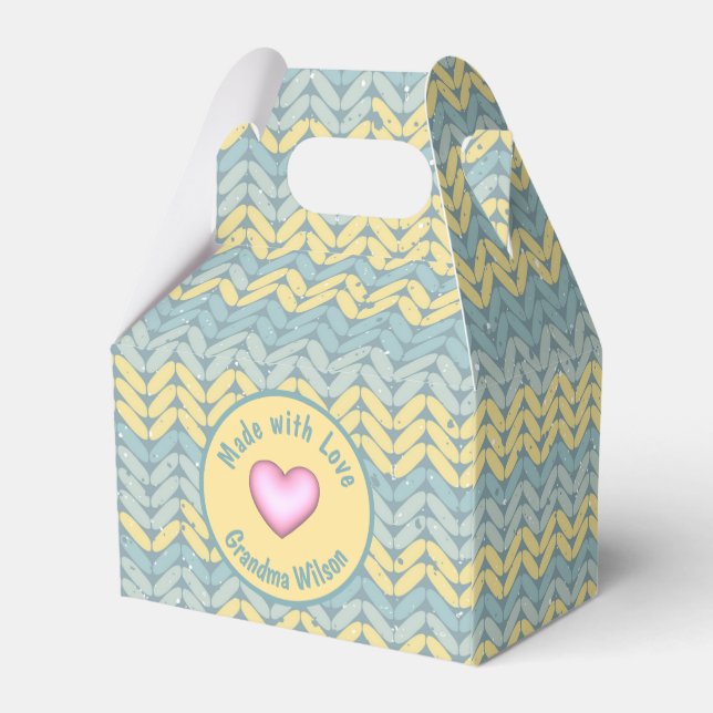 Made with Love Knitted Crochet Yarn Custom  Favor Boxes (Back Side)