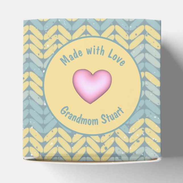 Made with Love Knitted Crochet Yarn Custom Favor Boxes (Top)