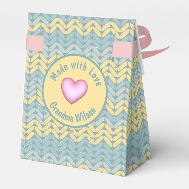 Made with Love Knitted Crochet Yarn Custom Favor  Boxes (Back Side)