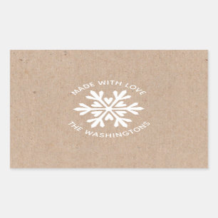 Made with Love Kraft Christmas Snowflake Label