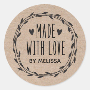 Made With Love Kraft Classic Round Sticker