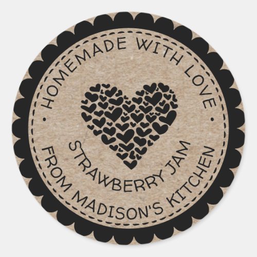 Custom Stickers 4 Made With Love Kraft Paper Heart Jam Canning Label
