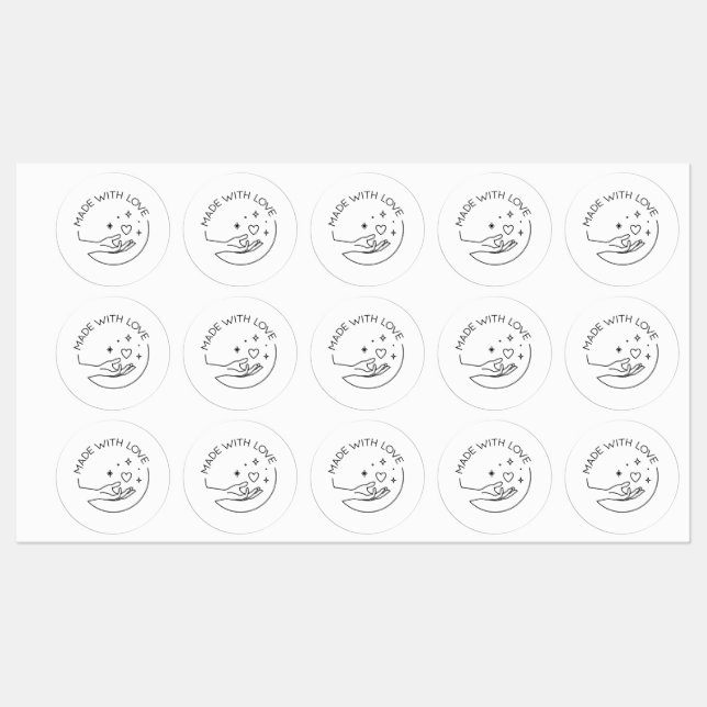 Made with love labels (Sheet)