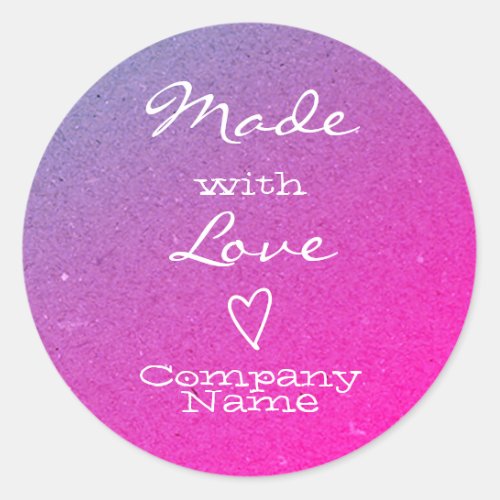 Made with Love Labels Heart Symbol Purple Ombre 