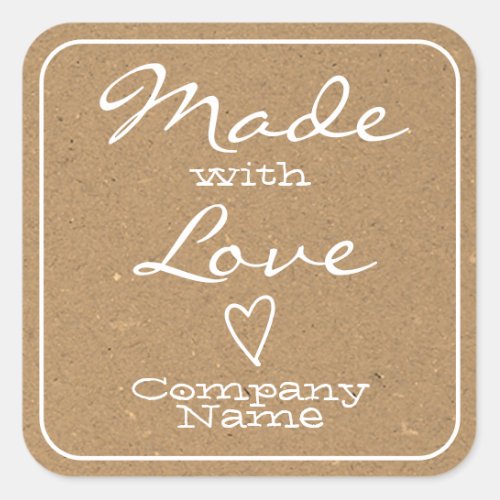 Made with Love Labels Kraft Paper Heart Symbol 