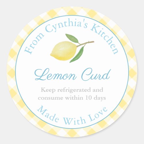 Made With Love Lemon Curd Country Kitchen Labels