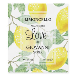 Made with Love Limoncello Small Bottle Label