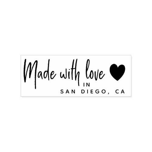 Made With Love Location Small Business Custom Rubber Stamp