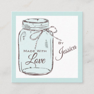 Made with Love Mason Jar Business Card