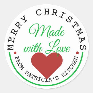 Made With Love Merry Christmas Classic Round Sticker