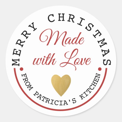 Made With Love Merry Christmas Cookies Classic Round Sticker