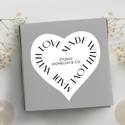 Made With Love Minimalist Business Thank You Order Heart Sticker