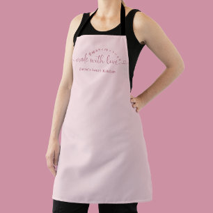 Made with Love Minimalist Pink Script Bakery Apron