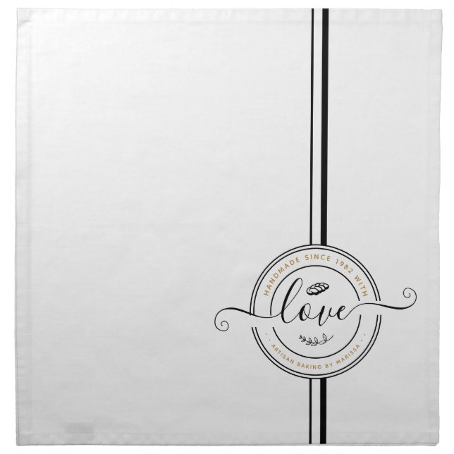 Made with Love Minimalist Rising Dough Cover & Cloth Napkin (Front)